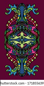 Abstract vector demon owl head with horns