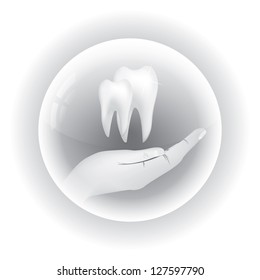 Abstract vector dental illustration of teeth
