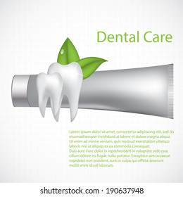 Abstract vector dental illustration of teeth template brochure green