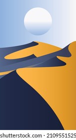 Abstract vector with desert dunes and Sun, Day