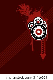 abstract vector design with arrows, circles and tree