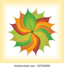 abstract vector design with autumn leaves