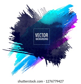 Abstract vector design background. Brushstroke with color gradient. Vector shapes. Abstract background for posters, promotions, decoration. Strokes cut out. 