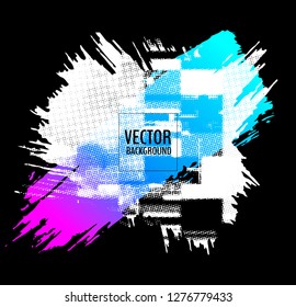 Abstract vector design background. Brushstroke with color gradient. Vector shapes. Abstract background for posters, promotions, decoration. Strokes cut out. 