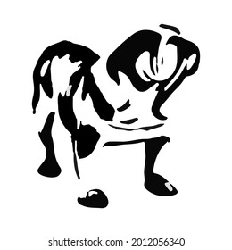 Abstract vector design black Dog on white background. Easy editable layered vector illustration. Realistic vector image.
