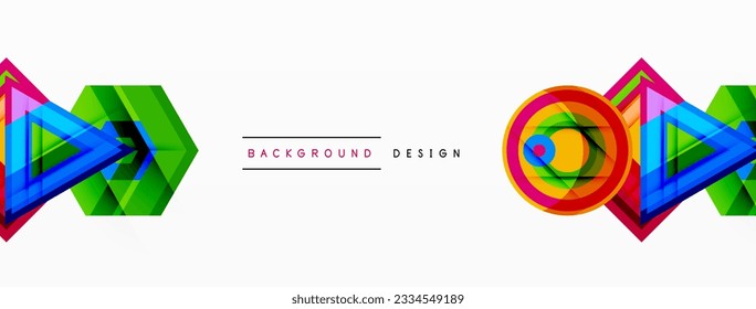 Abstract vector design blends triangles, hexagons, and circles, creating a harmonious composition of geometric shapes that's visually captivating