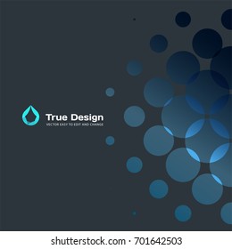Abstract vector design of blue rounds for graphic template