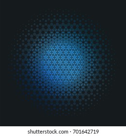 Abstract vector design of blue rounds for graphic template