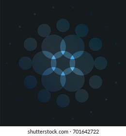 Abstract vector design of blue rounds for graphic template