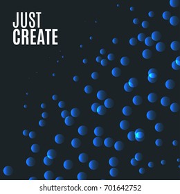 Abstract vector design of blue rounds for graphic template