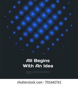 Abstract vector design of blue rounds for graphic template