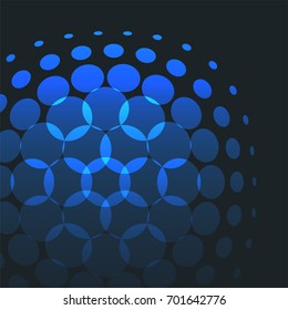 Abstract vector design of blue rounds for graphic template