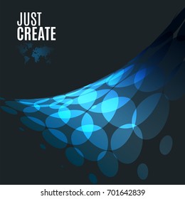 Abstract vector design of blue rounds for graphic template