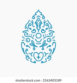 abstract vector design with blue water motif