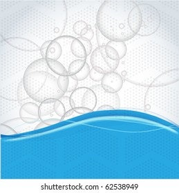 Abstract vector design with blue wave