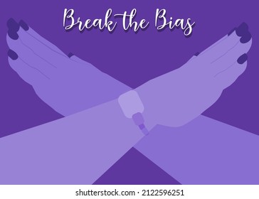 An abstract vector design of Break the Bias concept for International Women’s day 2022