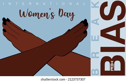 An abstract vector design of Break the Bias concept for International Women’s day 2022