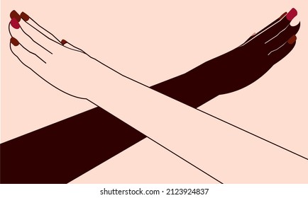 An abstract vector design of Break the Bias concept for International Women’s day 2022