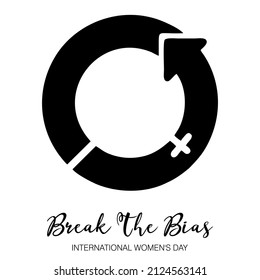 An abstract vector design of Break the Bias concept for International Women’s day 2022