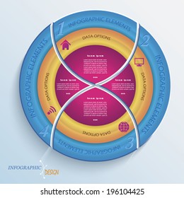 Abstract vector design circle infographic with four segments