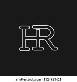 Abstract Vector Design Concept Letter HR Logo icon.