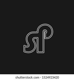 Abstract Vector Design Concept Letter SP Logo icon.