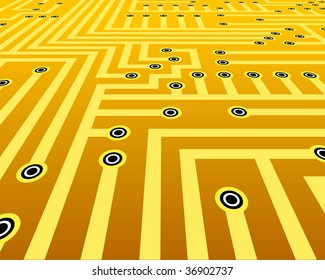 Resumen del diseño vectorial de las conexiones en una placa de circuito