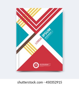 Abstract vector design for cover, poster, banner, flyer, business card, magazine annual report, title page, brochure template layout or booklet .A4 size with geometric shapes on white background.