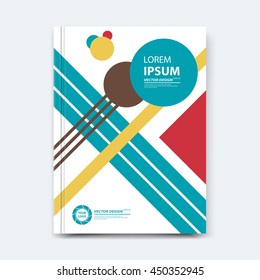 Abstract vector design for cover, poster, banner, flyer, business card, magazine annual report, title page, brochure template layout or booklet .A4 size with geometric shapes on white background.