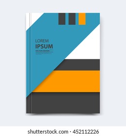 Abstract vector design for cover, poster, banner, flayer, business card, magazine annual report, title page, brochure template layout or booklet .A4 size with geometric shapes on white background.