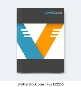 Abstract vector design for cover, poster, banner, flayer, business card, magazine annual report, title page, brochure template layout or booklet .A4 size with geometric shapes on white background.