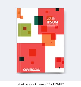 Abstract vector design for cover, poster, banner, flayer, business card, magazine annual report, title page, brochure template layout or booklet .A4 size with geometric shapes on white background.