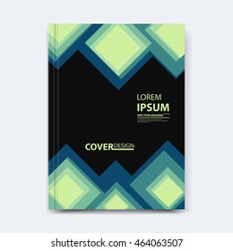 Abstract vector design for cover, poster, banner, flayer, business card, magazine annual report, title page, brochure template layout or booklet .A4 size with geometric shapes on white background.