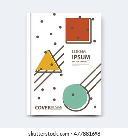 Abstract vector design for cover, poster, banner, flyer, business card, magazine annual report, title page, brochure template layout or booklet .A4 size with geometric shapes on white background.