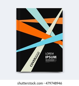 Abstract vector design for cover, poster, banner, flyer, business card, magazine annual report, title page, brochure template layout or booklet .A4 size with geometric shapes on white background.
