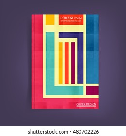 Abstract vector design for cover, poster, banner, flyer, business card, magazine annual report, title page, brochure template layout or booklet .A4 size with geometric shapes on white background.