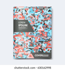 Abstract vector design for cover, poster, banner, flyer, business card, magazine annual report, title page, brochure template layout or booklet .A4 size with Isometric shapes on white background.