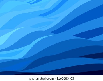 Abstract Vector Design Creativity Background of Blue Horizontal Waves