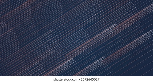 Abstract vector design with diagonal wavy lines on a dark background. Lines shift from white to warm orange-brown, then back to white, creating a flowing and rhythmic motion, visual transition.