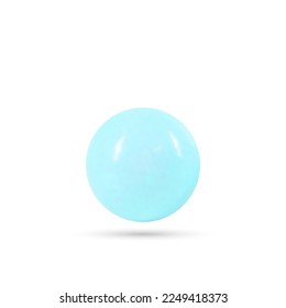 Abstract vector design element. Blue pearl with shadow.