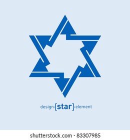 The Abstract vector design element blue star