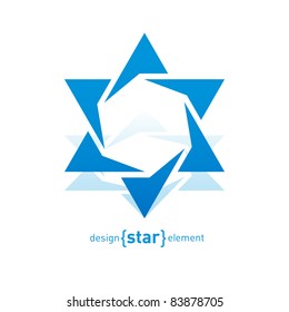 The Abstract vector design element blue David star