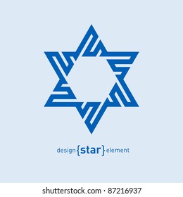 The Abstract vector design element blue David star