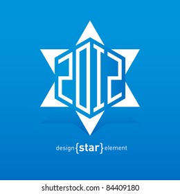 The Abstract vector design element David star with new year date