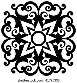abstract vector design element, floral decoration