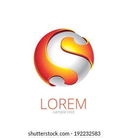 Abstract Vector Design Element - Metal S sphere logo template