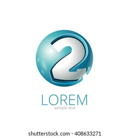 Abstract Vector Design Element - Metal 2 sphere logo template