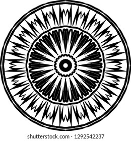 Abstract vector design element. Motion effect shape. Wheel. Circle pattern.