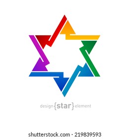 The Abstract vector design element rainbow star on white background