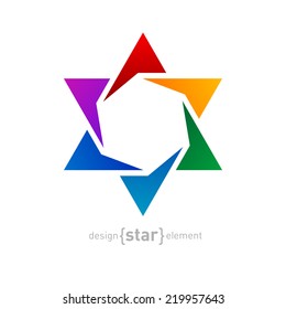 The Abstract vector design element rainbow star on white background